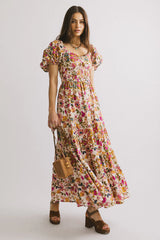 Robbie Floral Midi Dress in Pink FINAL SALE
