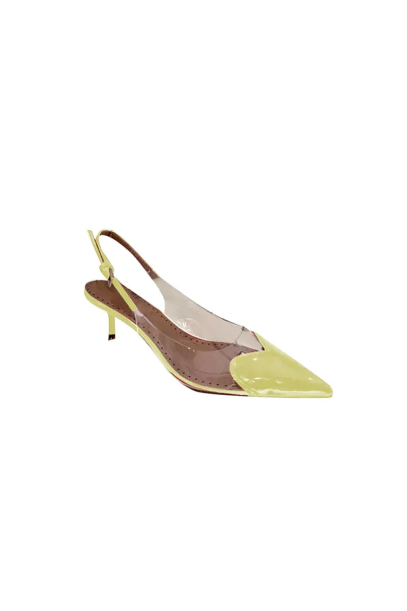 Yellow Stiletto Heel Mid Heel Sandals