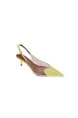 Yellow Stiletto Heel Mid Heel Sandals