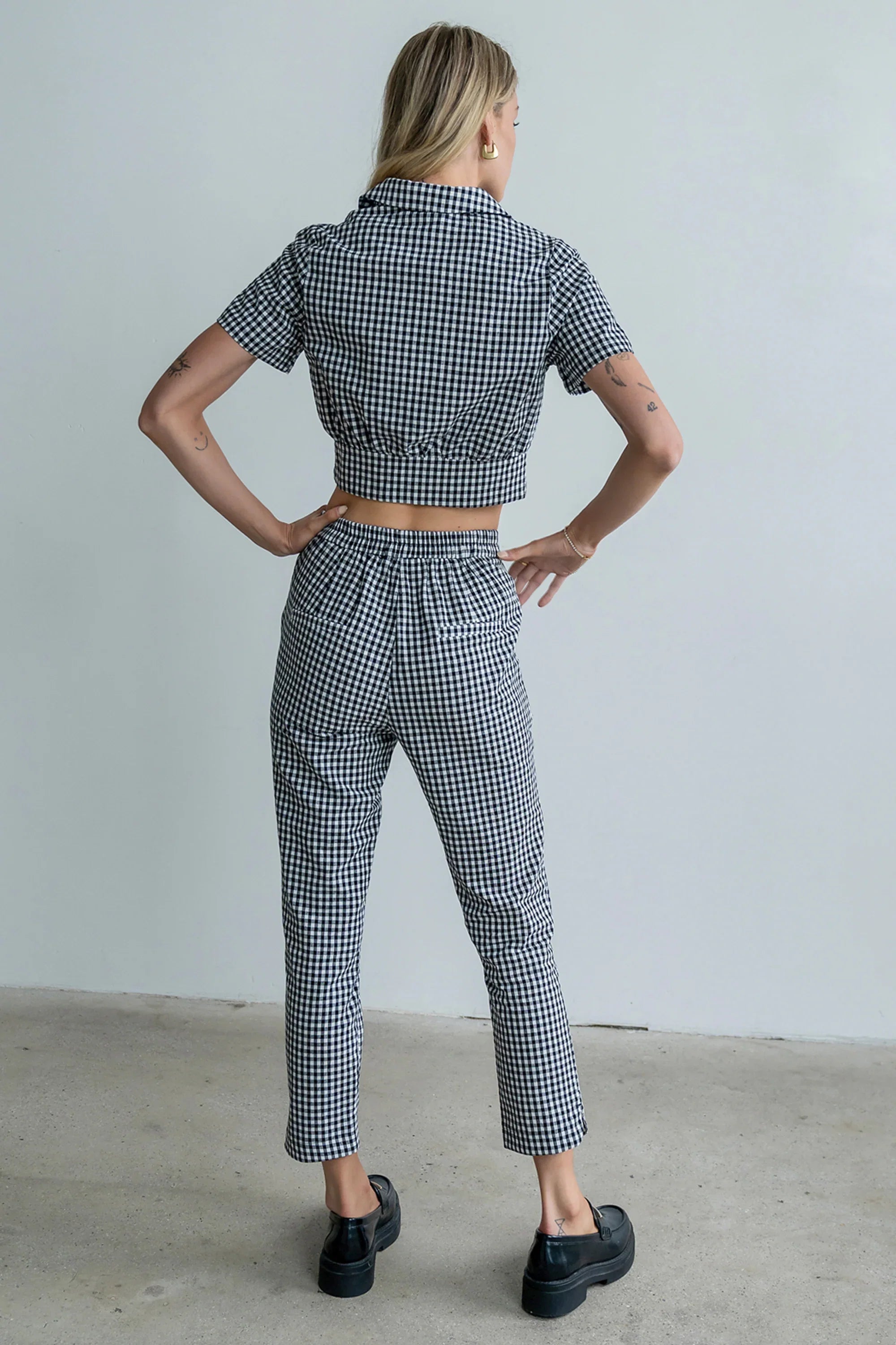 Madie Gingham Pants in Black