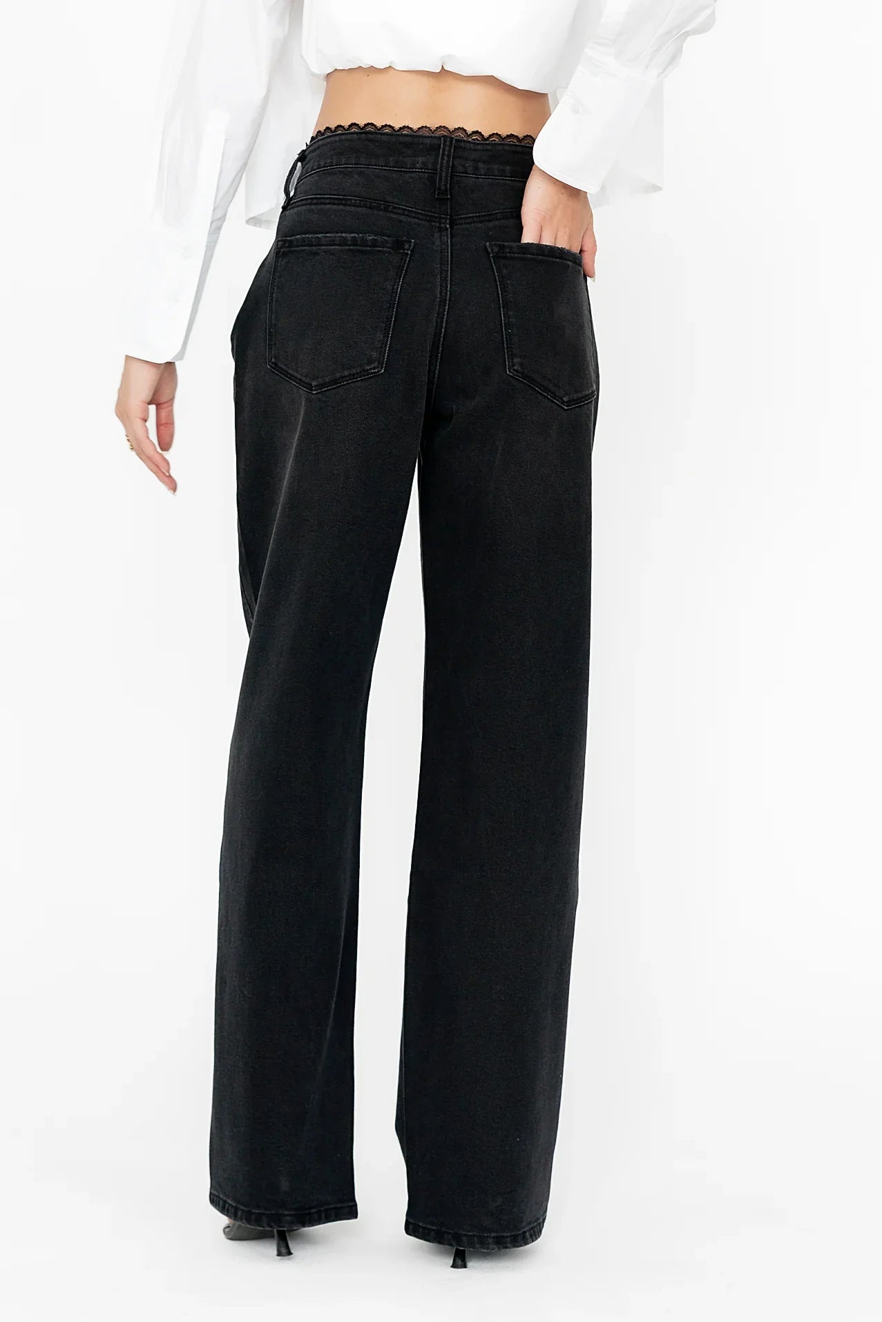 Della Lace Trim Baggy Jeans