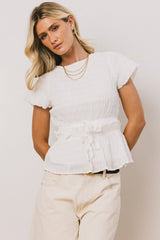 Anya Textured Blouse in Off White FINAL SALE