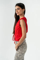 Tamika Ruched Top in Red