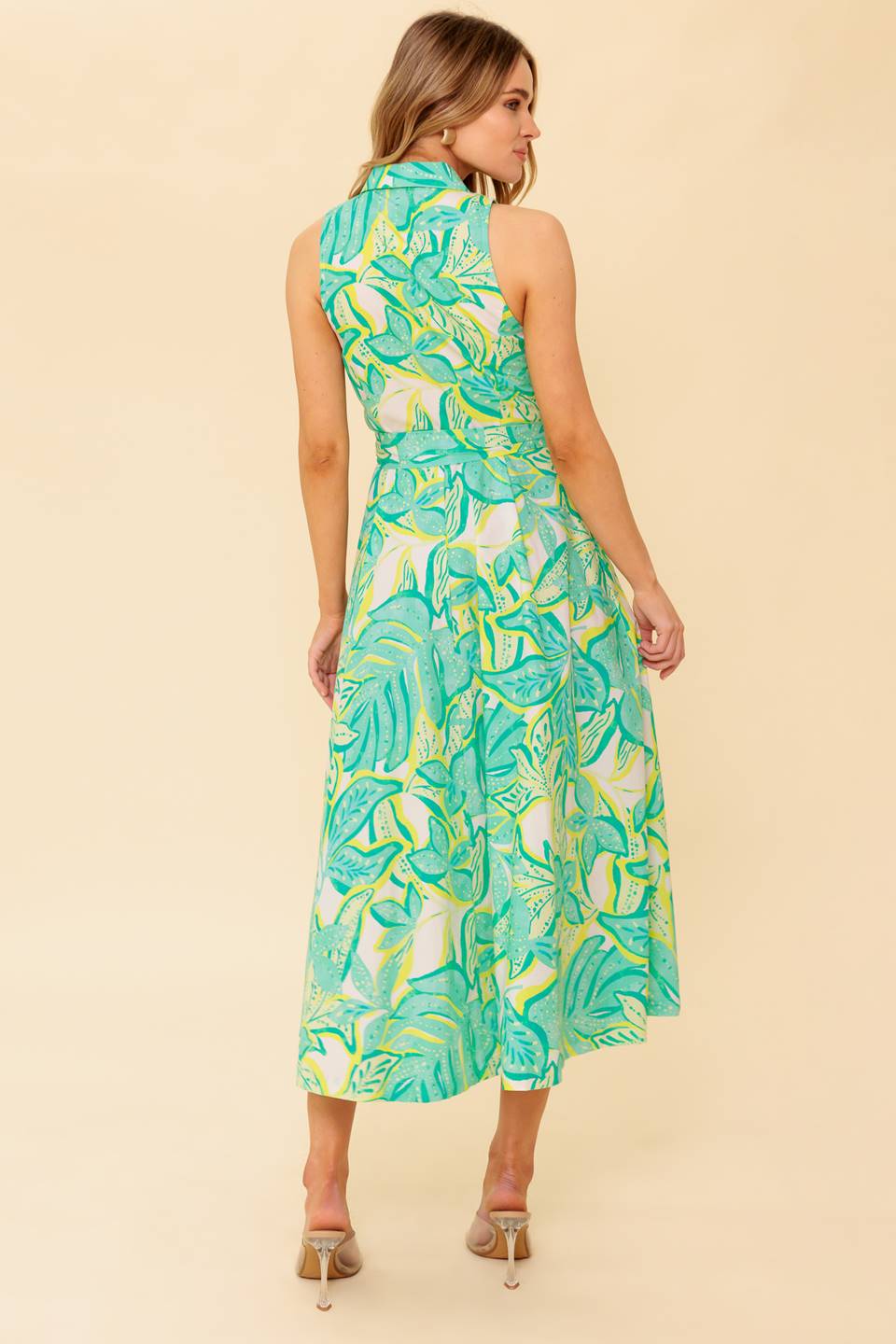 DAYS WITH YOU MIDI SHIRT DRESS GREEN FINAL SALE