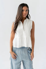 Julian Collared Blouse in Off White