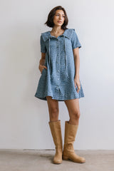 Camryn Collared Baby Doll Dress in Medium Wash