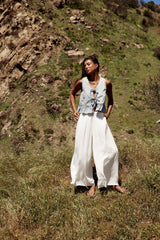 Kiaan Baggy Pants in White FINAL SALE