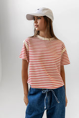 Ryker Striped T Shirt in Red FINAL SALE