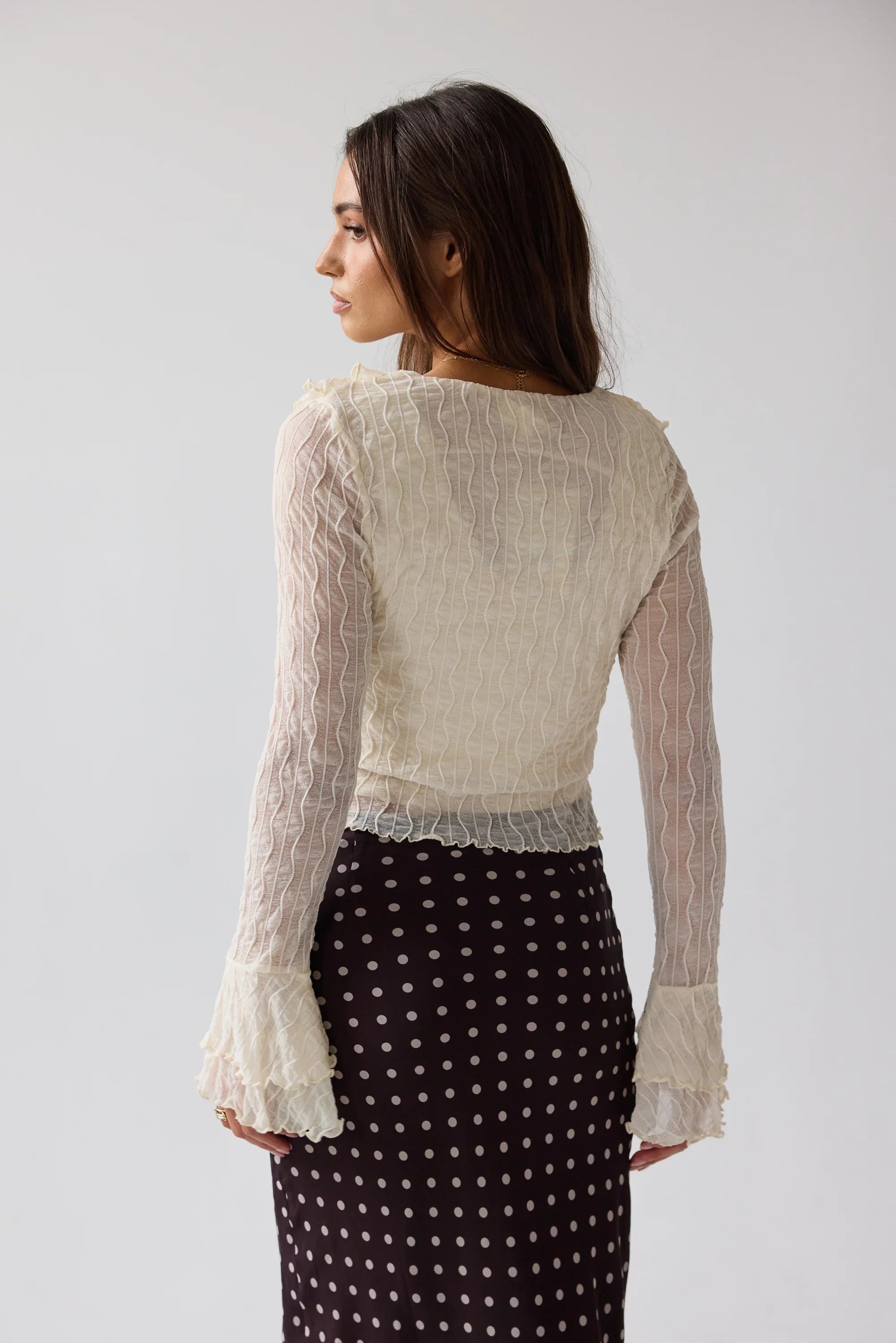 Joy Ruffle Top in Ivory FINAL SALE