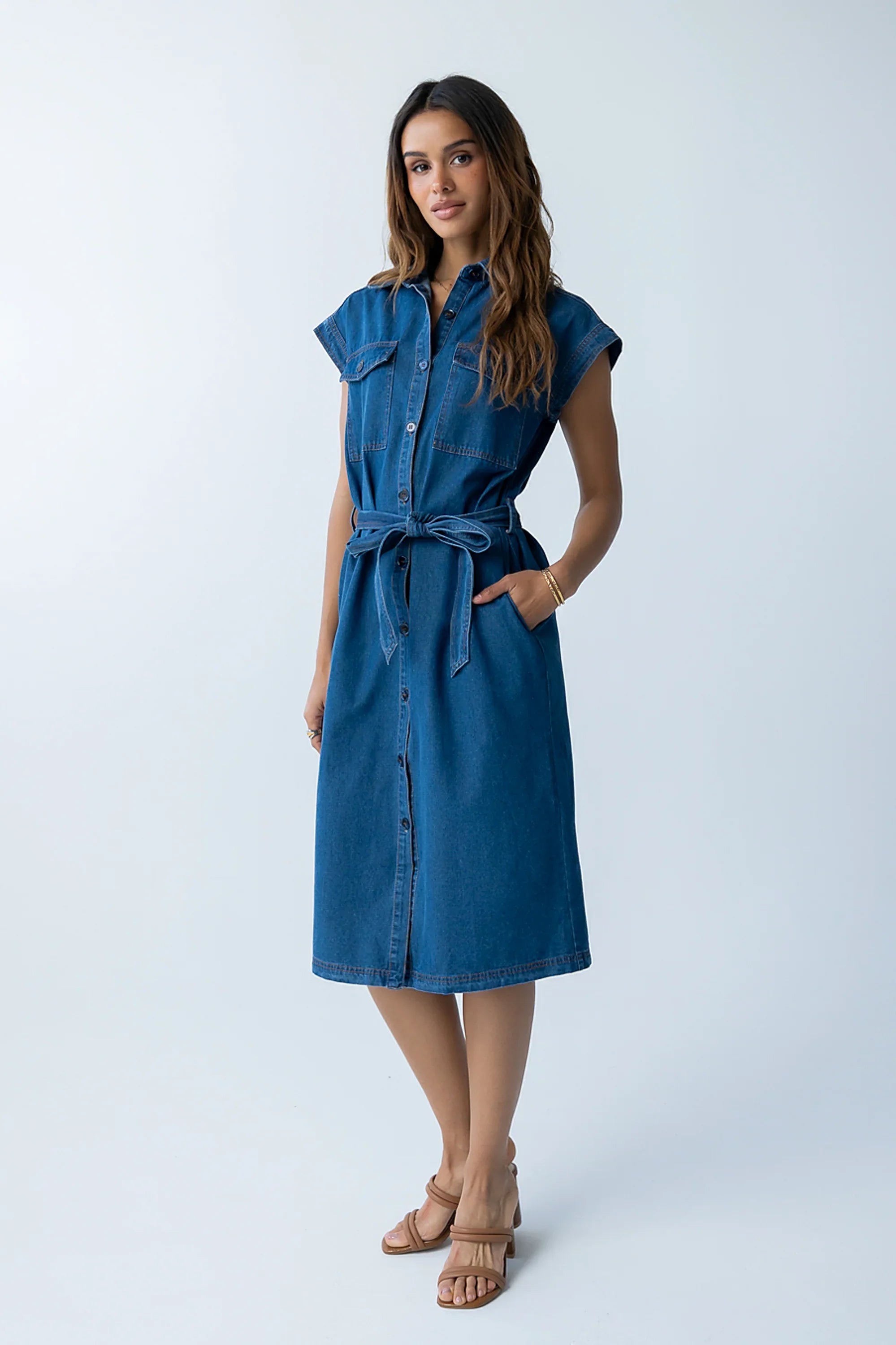 Randall Denim Midi Dress