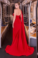 Catalina Gown One Shoulder Cape Dress