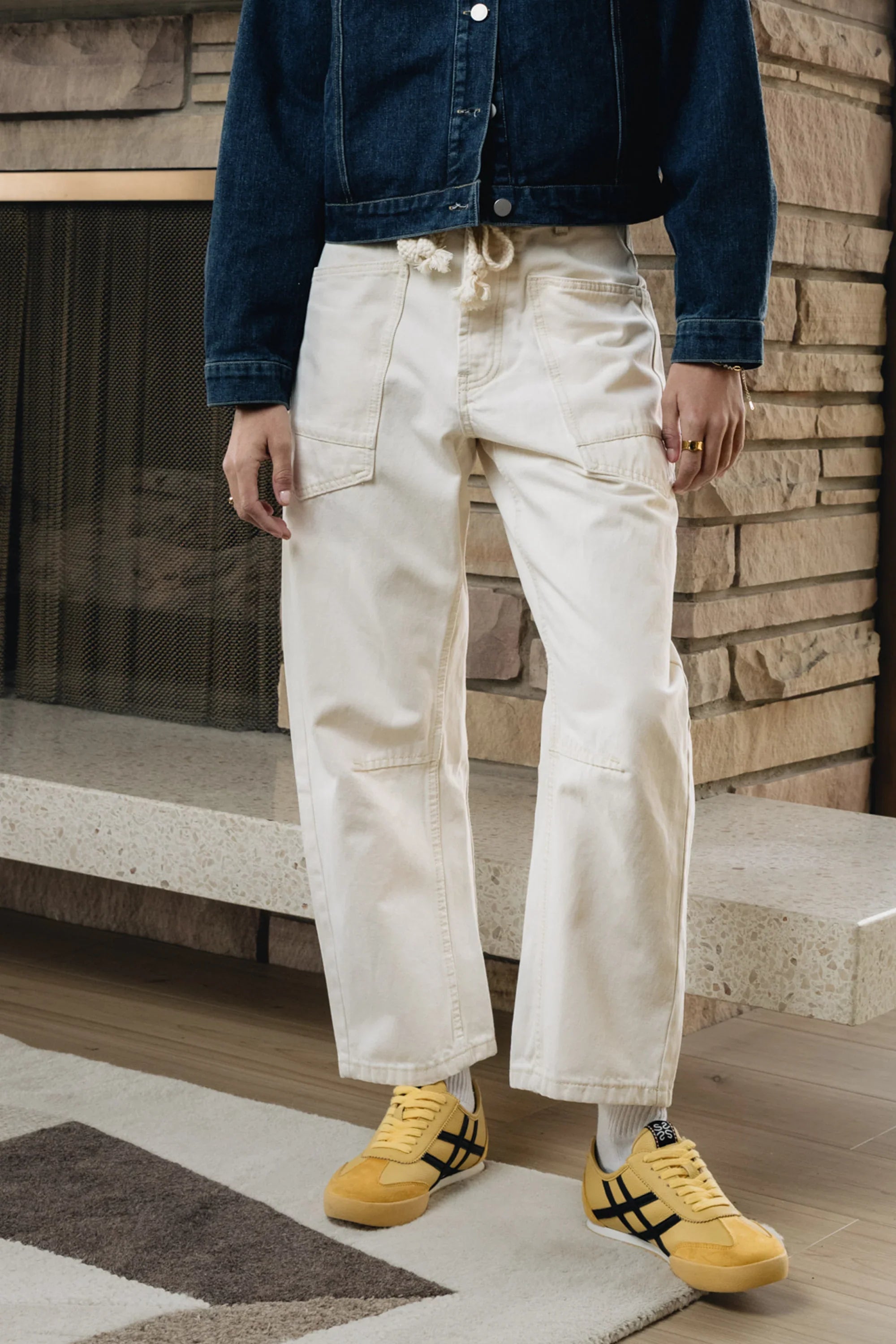 Jocelyn Barrel Jeans in Cream FINAL SALE