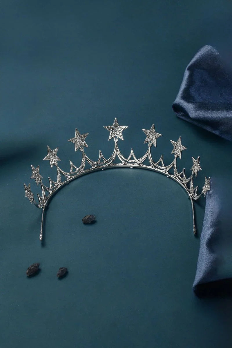 Silver Starry Zircon Tiara