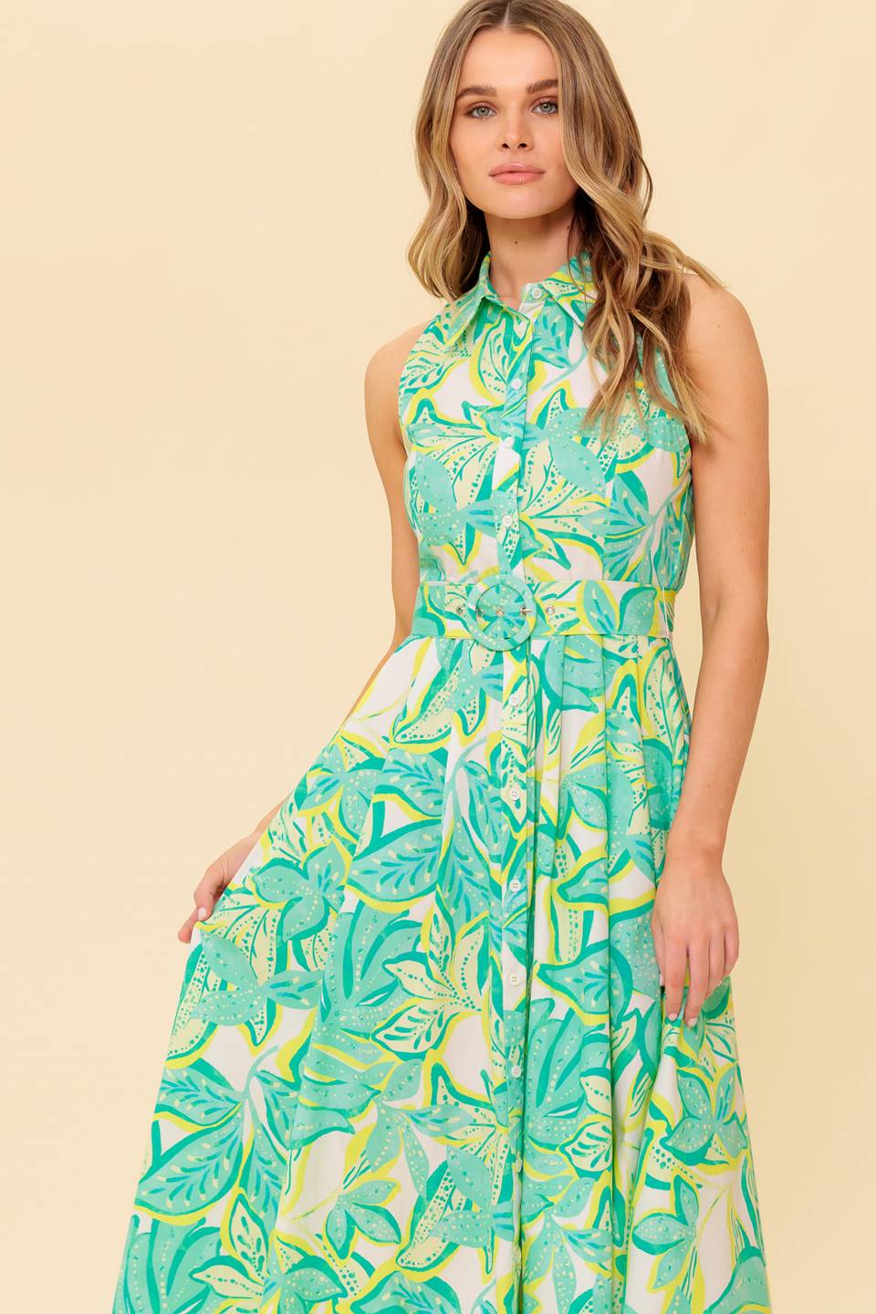 DAYS WITH YOU MIDI SHIRT DRESS GREEN