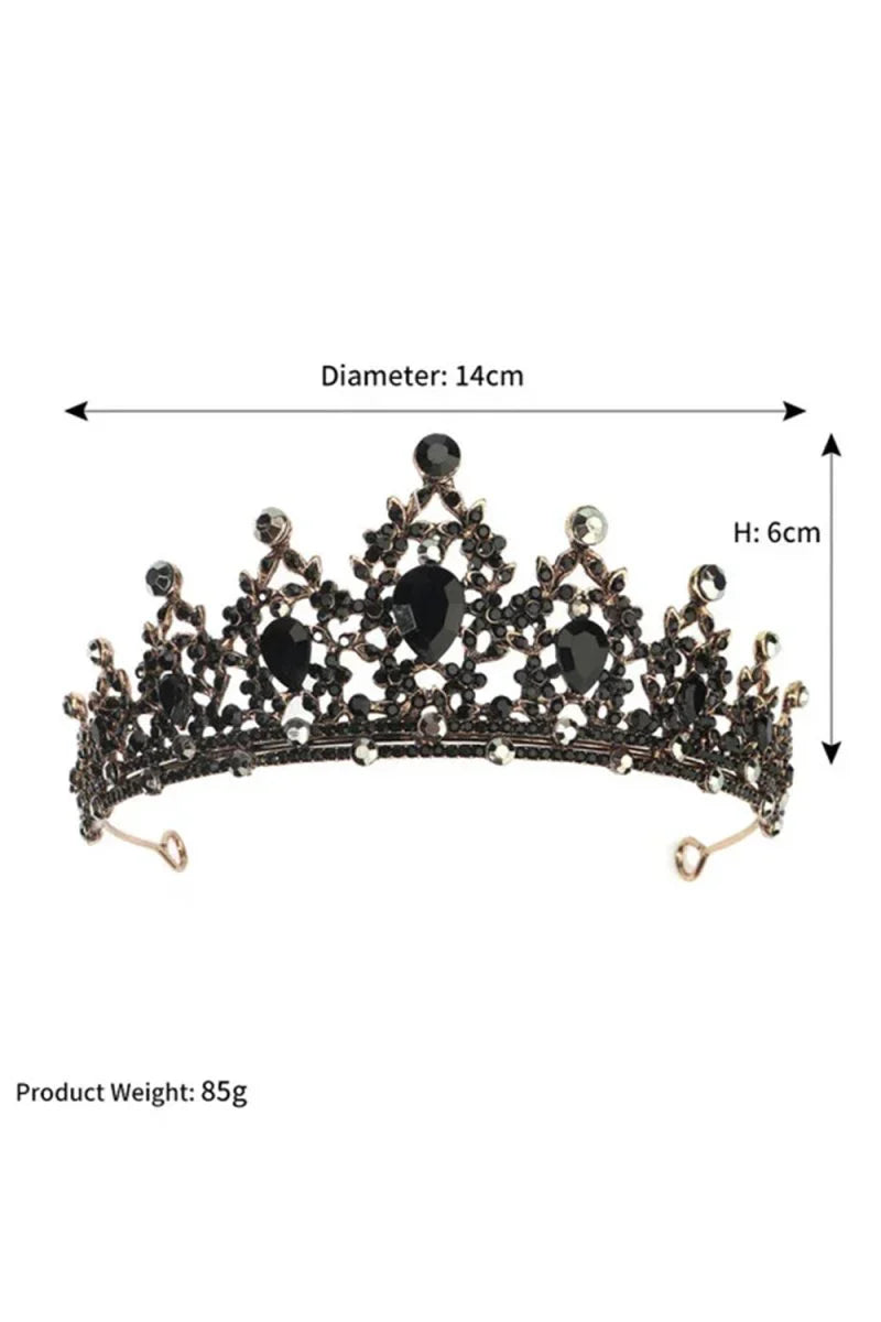 Womens Gold Princess Rhinestone Crowns