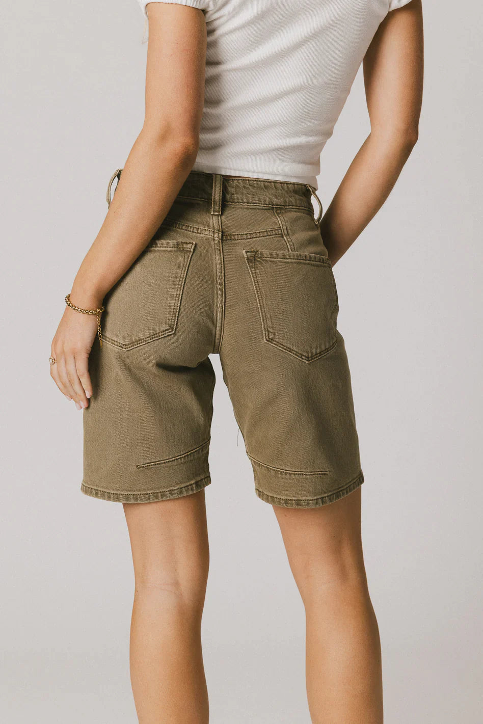Layla Denim Shorts in Olive