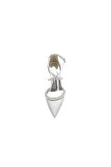 Champagne Satin Pump with Pearl and Metal Accents