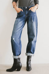 Tara Cuffed Barrel Jeans FINAL SALE