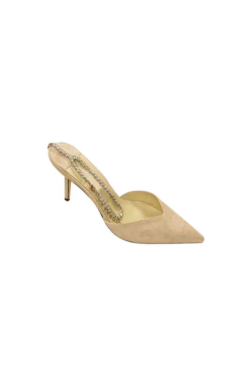 Off White Stiletto Ankle High Heel Sandals