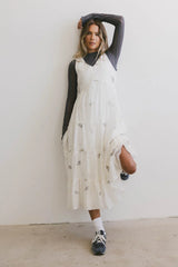Ari Embroidered Floral Midi Dress FINAL SALE