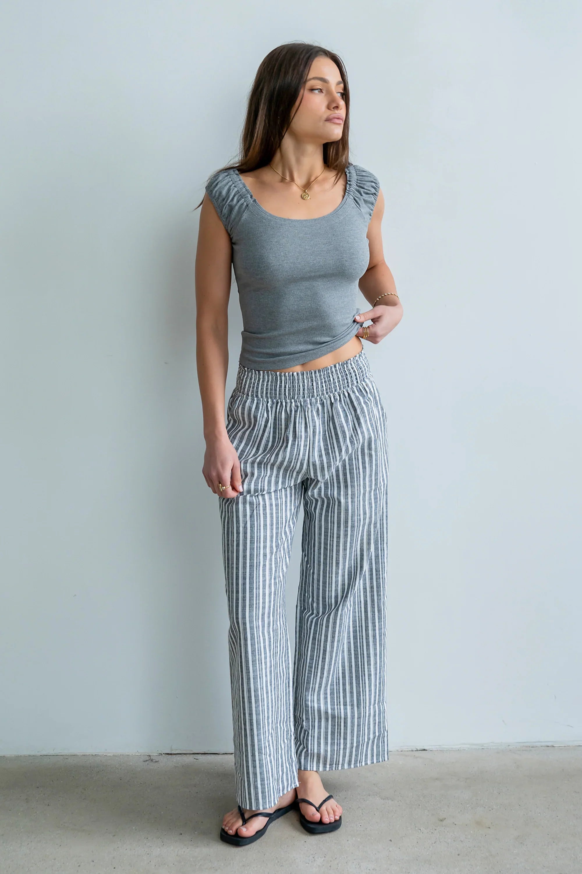 Indiana Striped Pants in Black