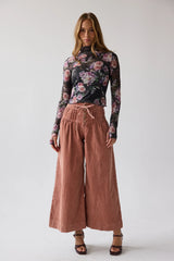 Barkley Corduroy Wide Leg Pants in Rust FINAL SALE