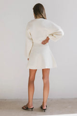 Dolores Knit Mini Dress in Cream FINAL SALE