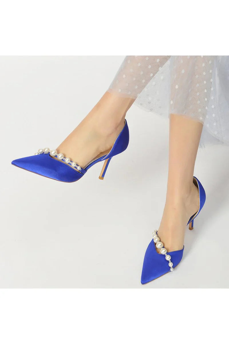 Cocktail Pointed Toe Pearl Heels