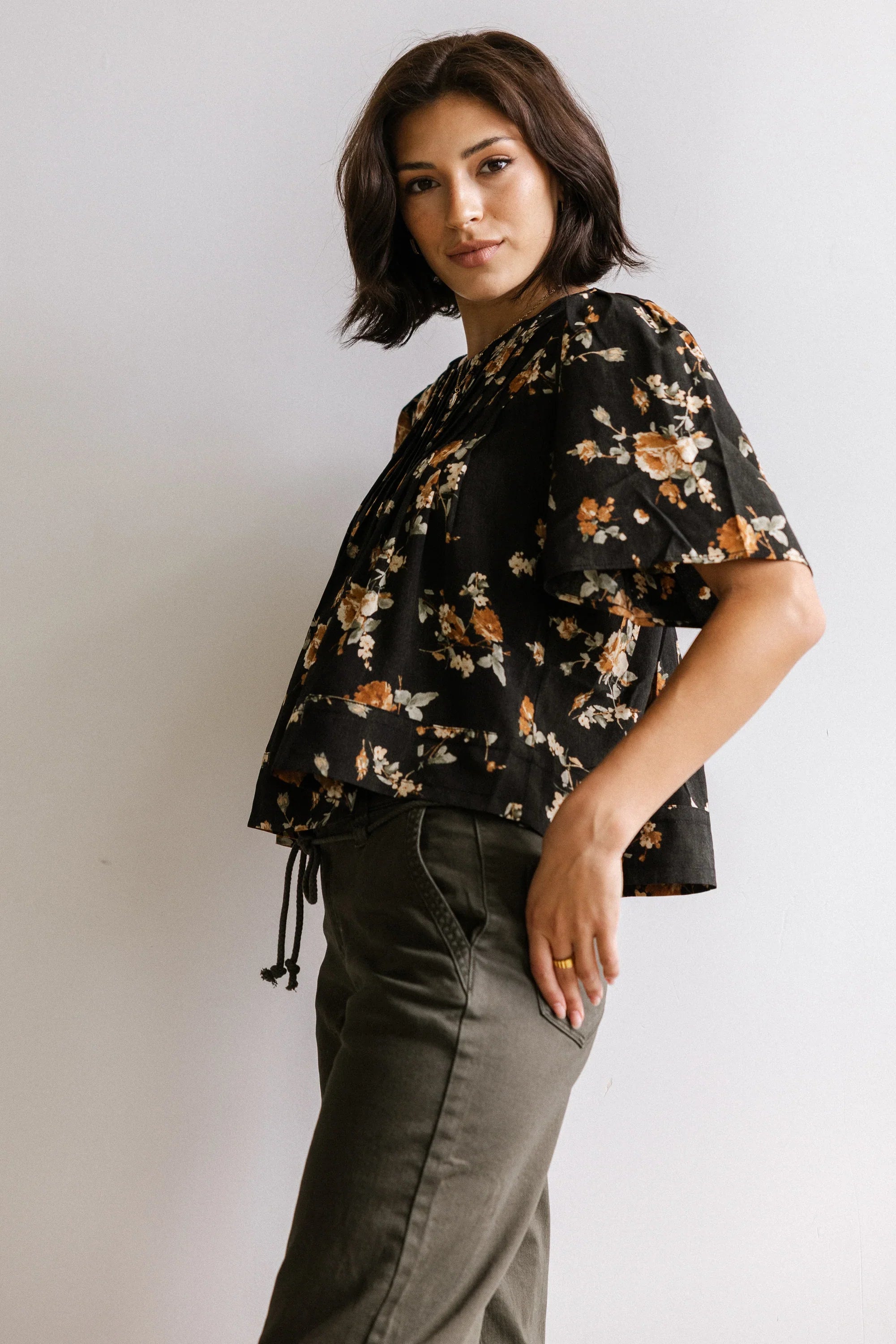 Rose Pleated Blouse