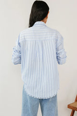 Nyah Striped Button Up in Blue FINAL SALE