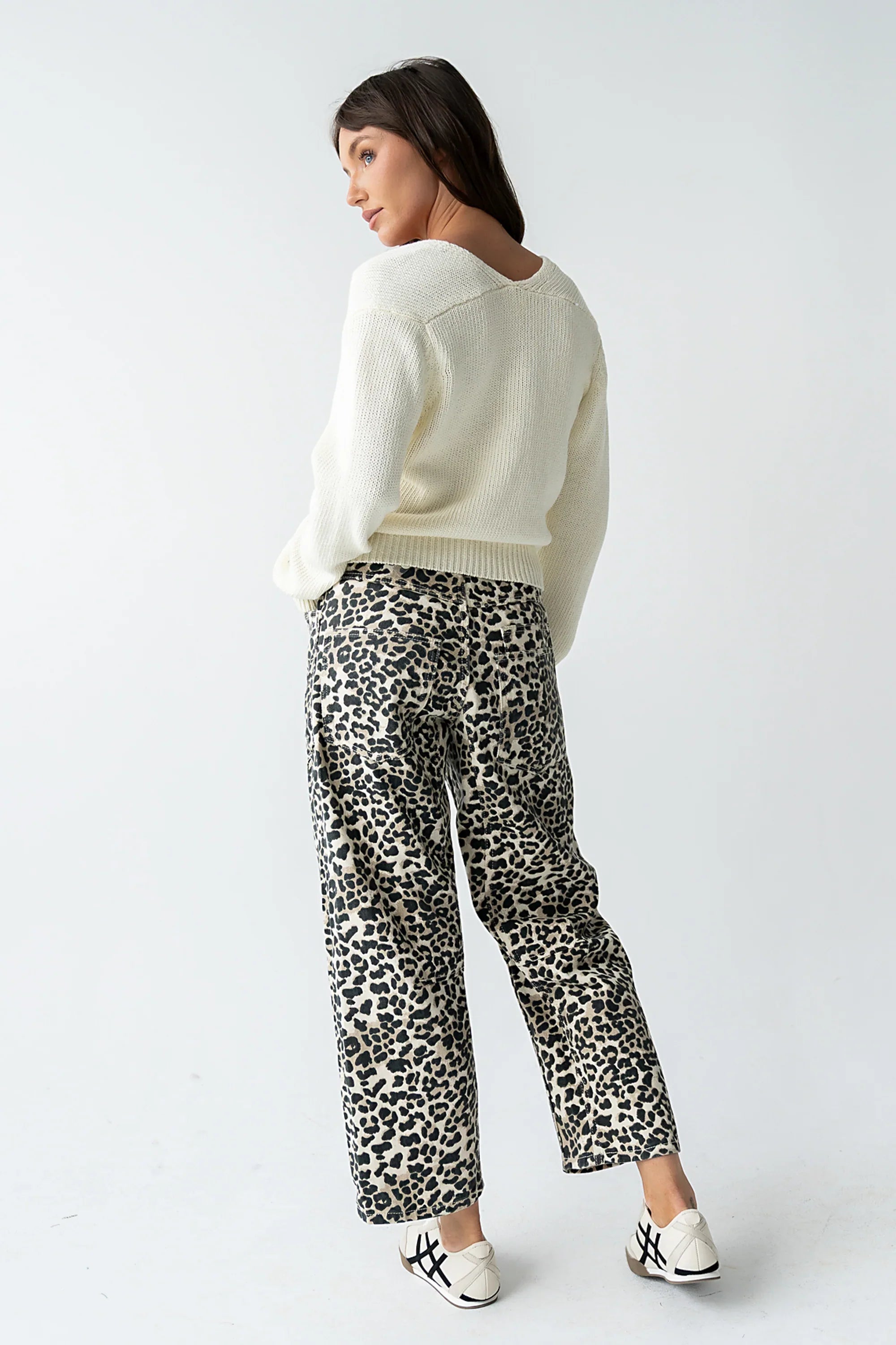 Jocelyn Barrel Jeans in Leopard