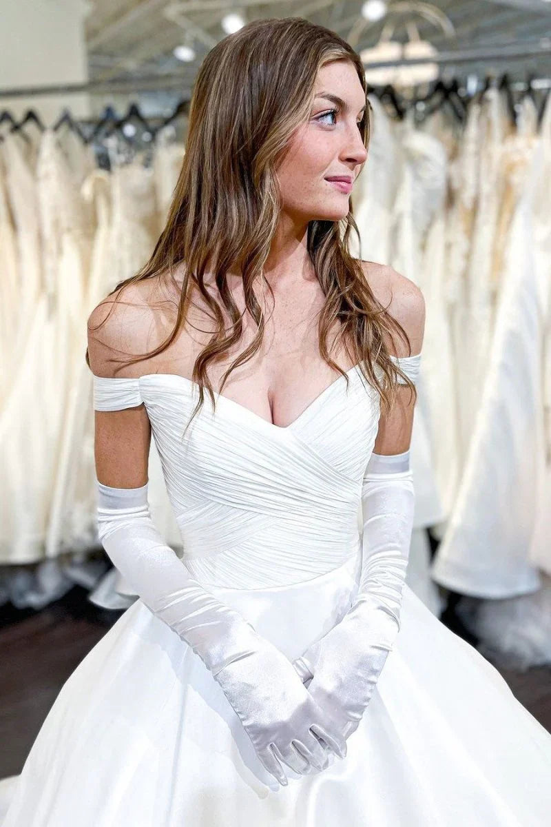 Vintage Off the Shoulder Bridal Ball Gown