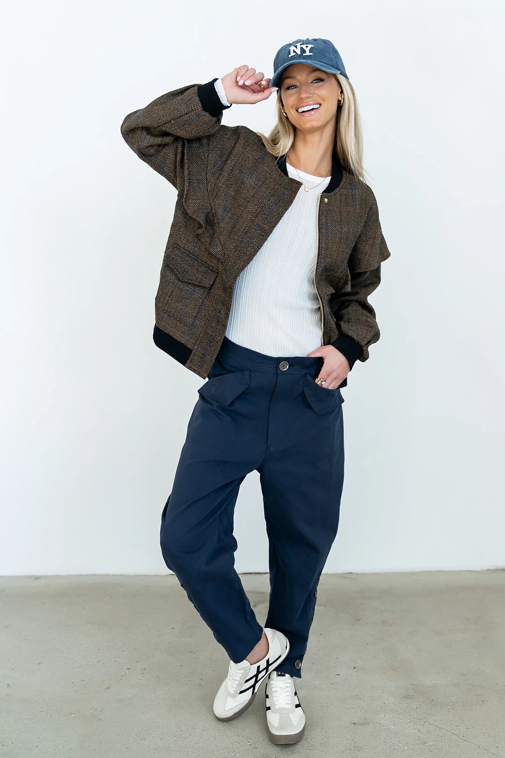 Ricky Herringbone Bomber Jacket
