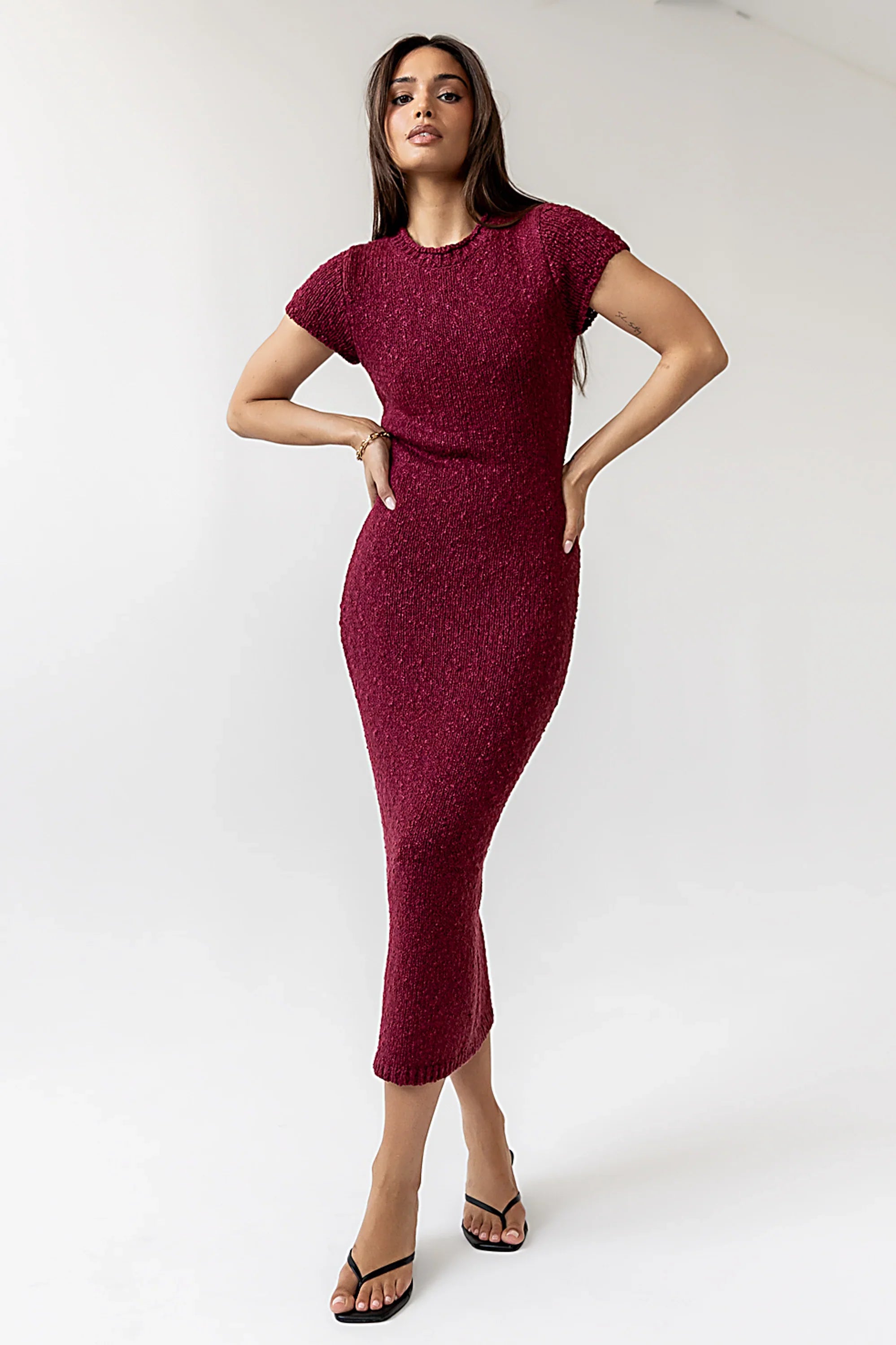 Hadley Knit Maxi Dress in Plum