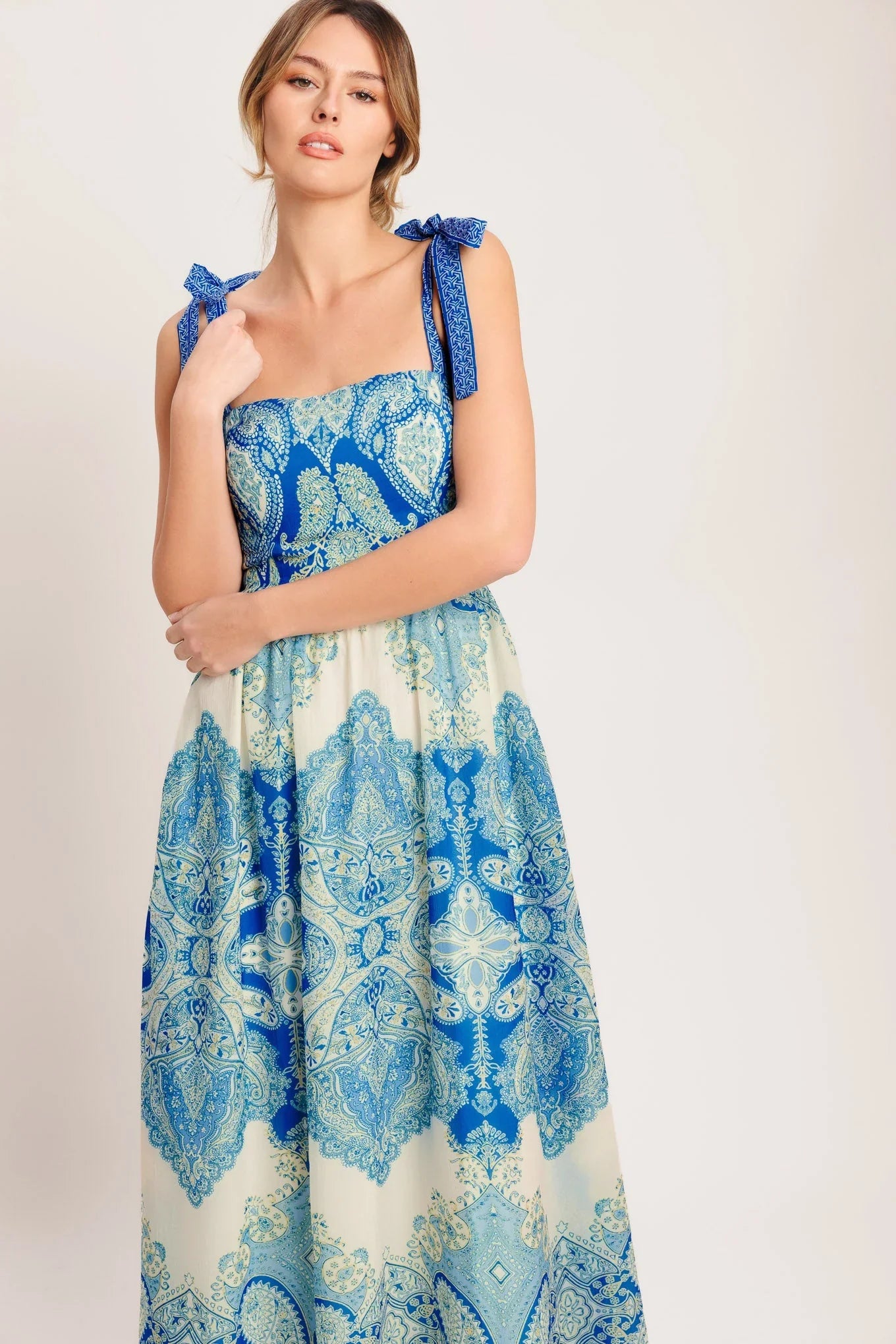 OCEAN TAPESTRY MAXI DRESS
