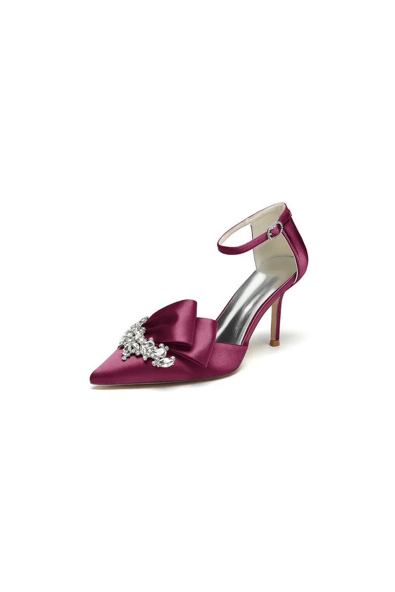 Pointed Toe With Rhinestone Stiletto Heels