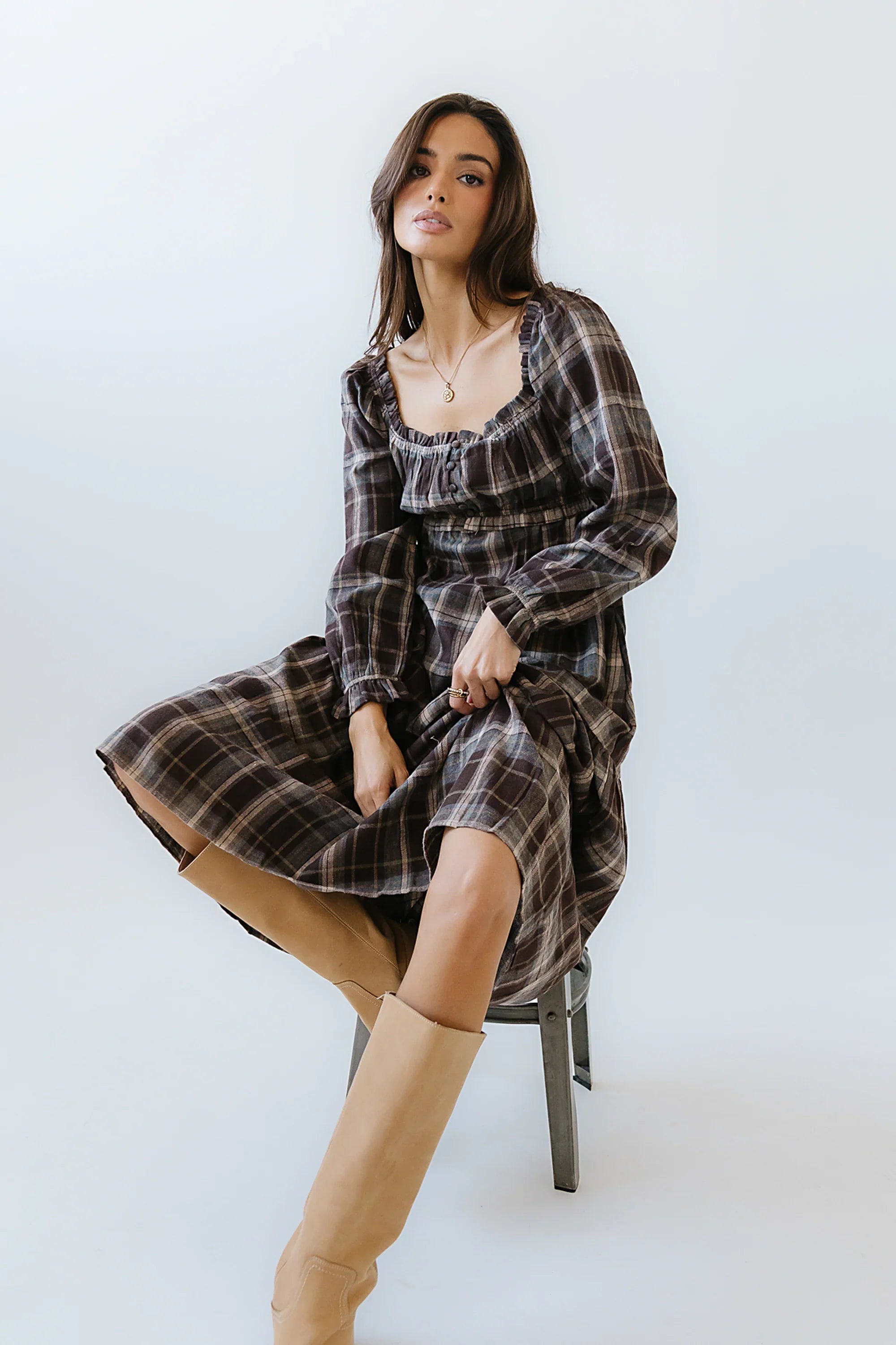 Harlow Plaid Maxi Dress FINAL SALE