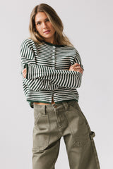 Miriam Striped Cardigan in Forest FINAL SALE