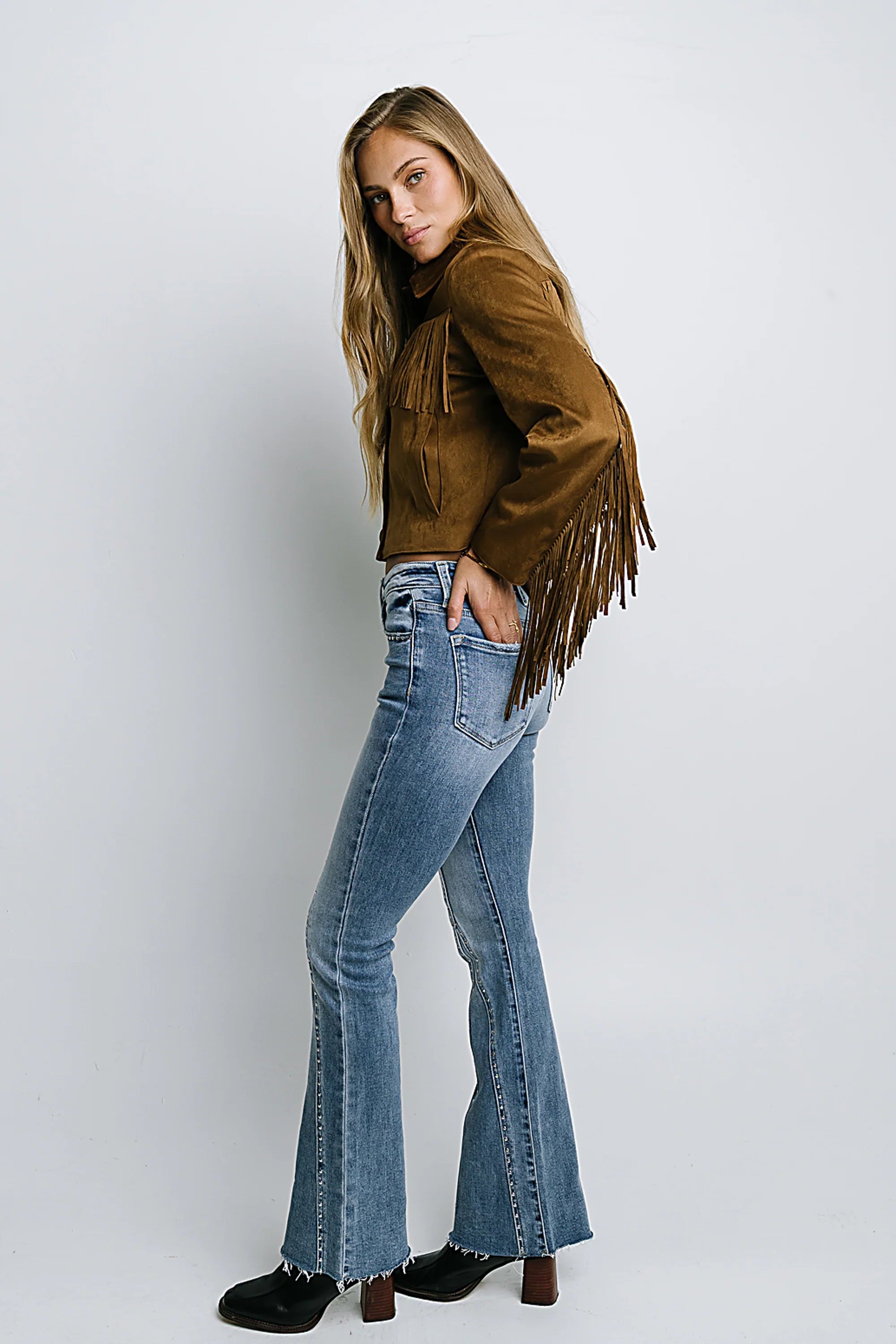 Eliza Studded Flare Jeans