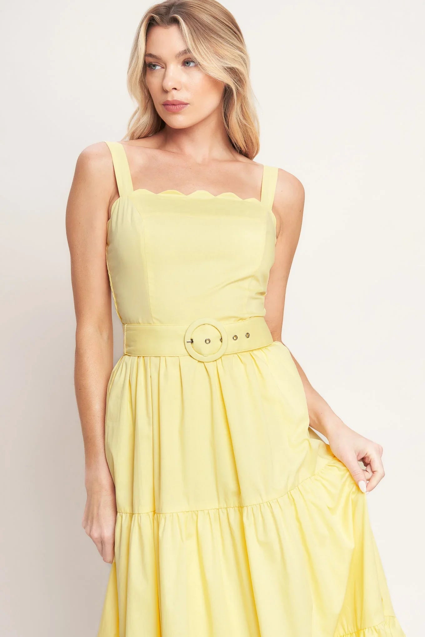 SUNSHINE SERENADE YELLOW MIDI DRESS