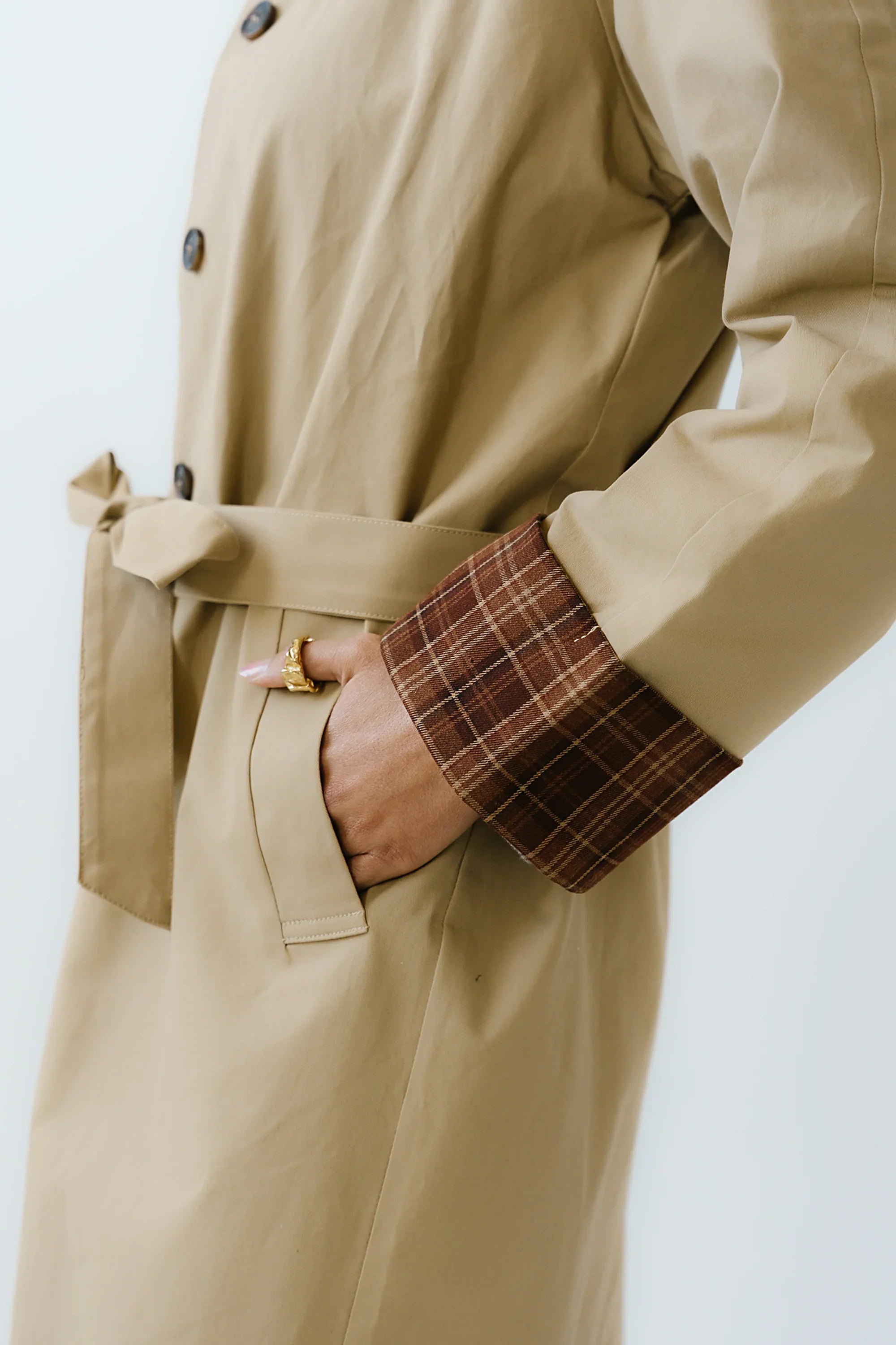 Tulie Contrast Trench Coat