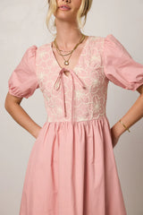 Jozette Floral Midi Dress in Pink FINAL SALE