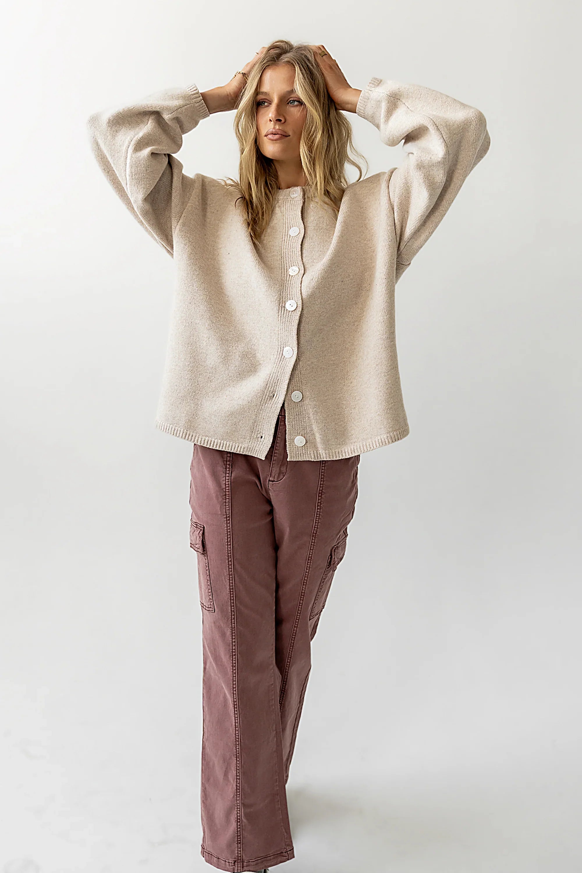 Kaia Knit Cardigan in Oatmeal