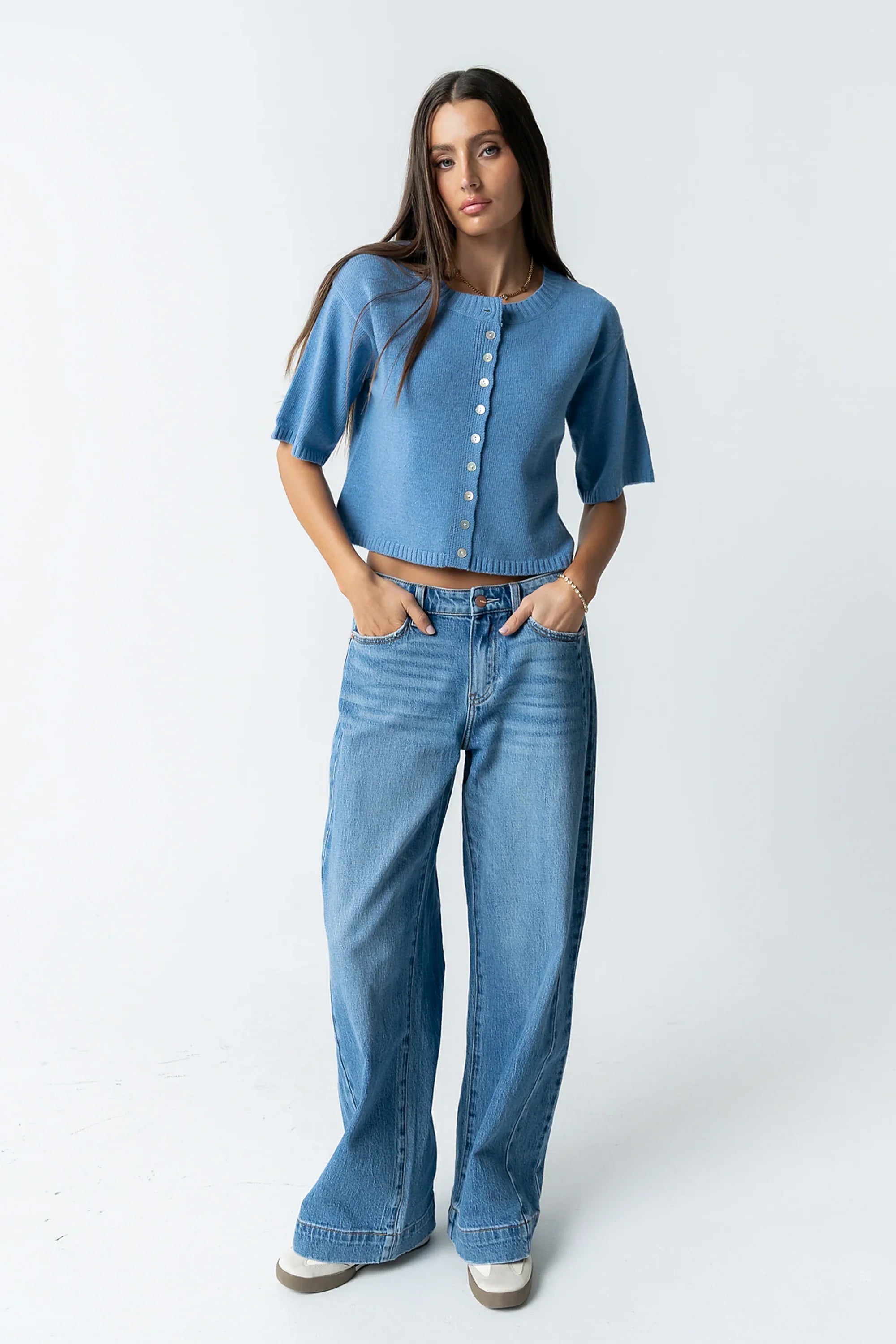 Macey Knit Sweater in Blue