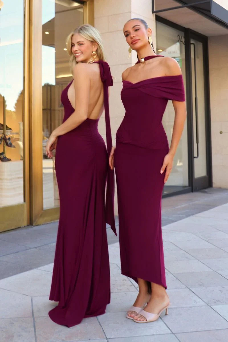Kara Maxi Adjustable Halter Tie ITY Dress