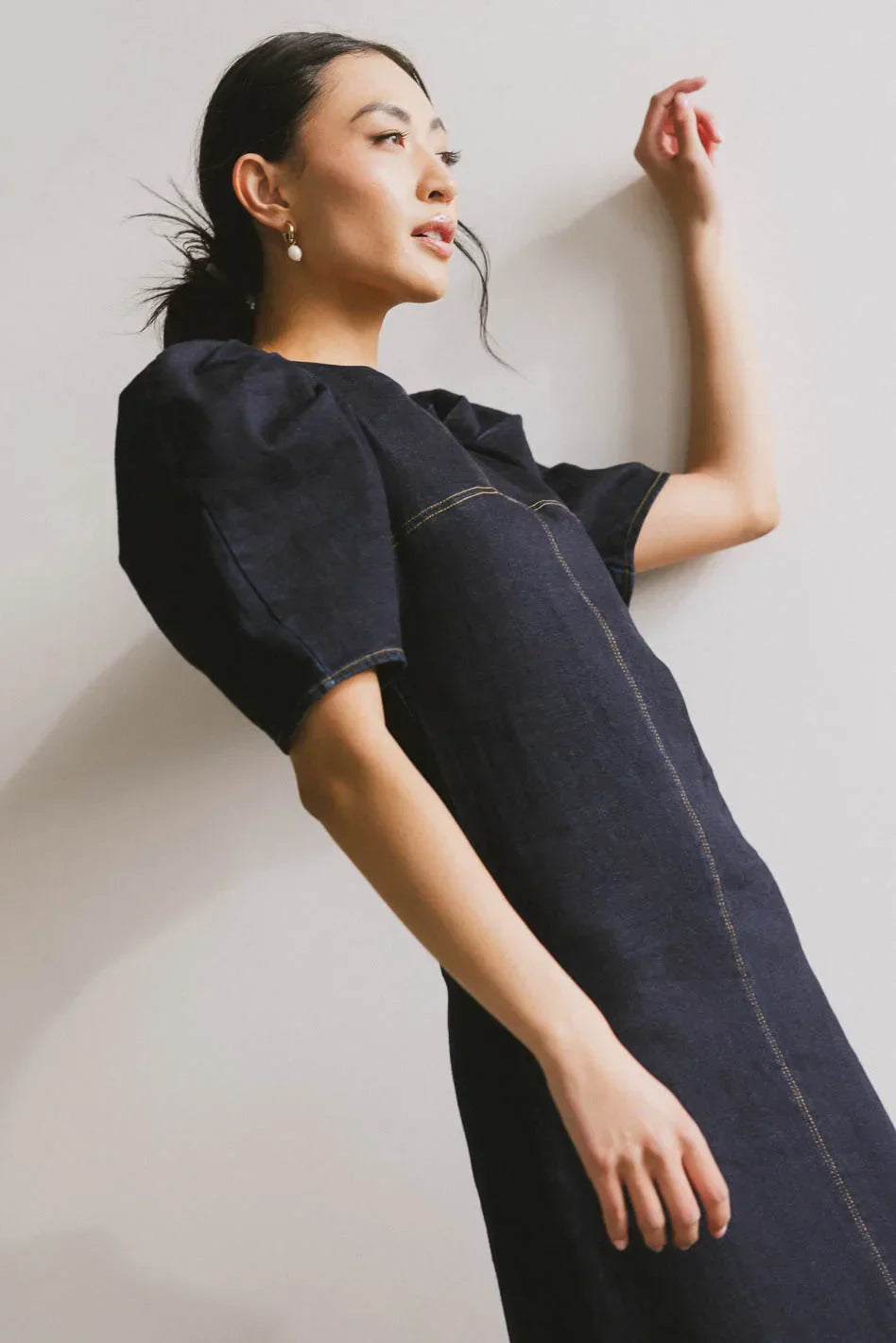 Campbell Denim Dress in Dark Wash FINAL SALE