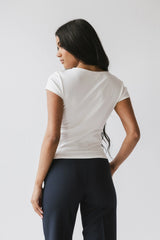 Paula Cowl Neck Top in White