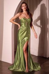 MEGAN GOWN SATIN STRAPLESS FITTED GOWN