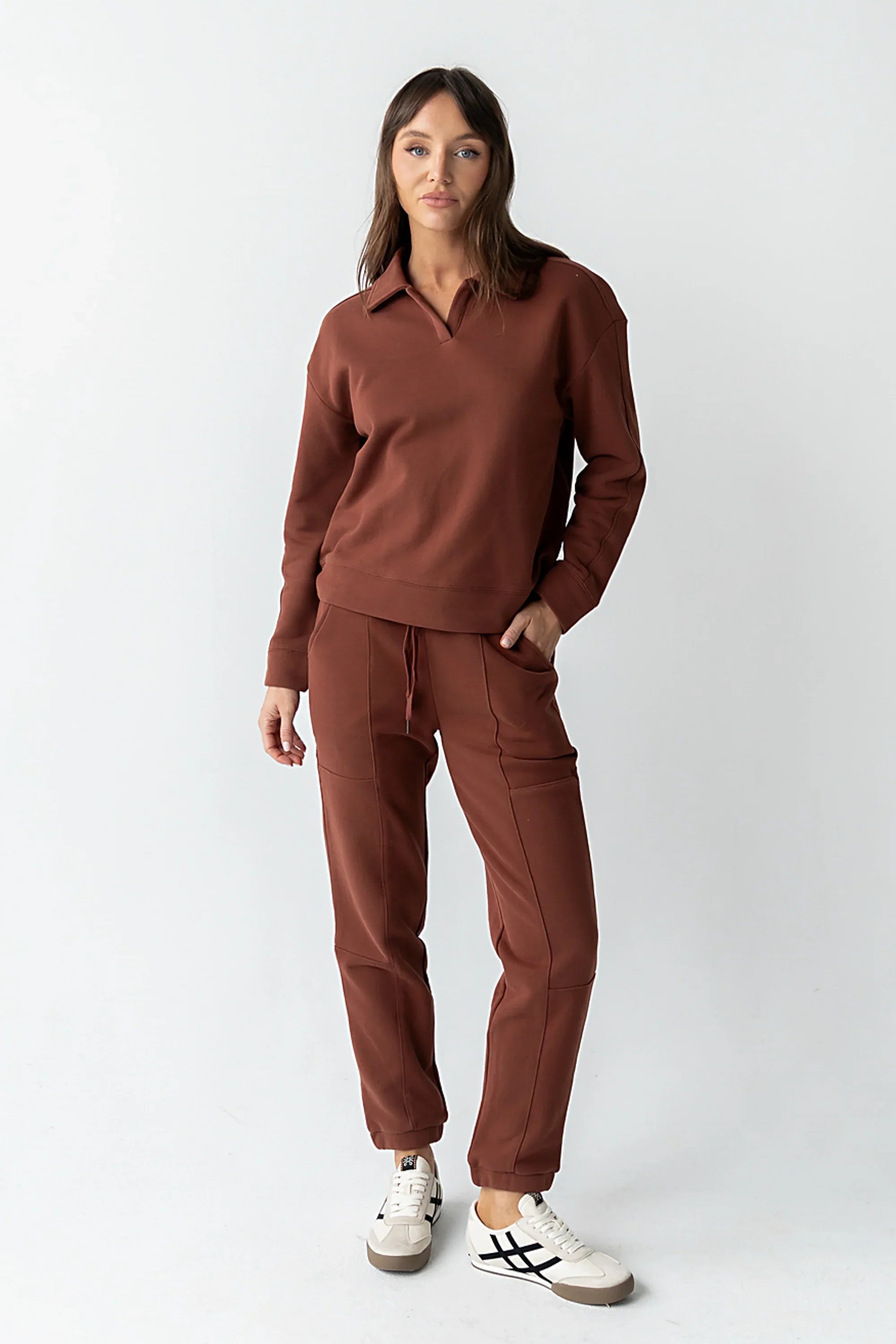 Patricia Barrel Sweatpants in Burgundy FINAL SALE