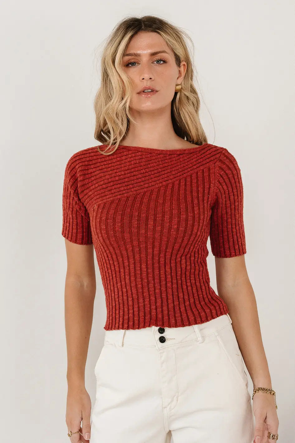 Toni Sweater Top in Brick FINAL SALE